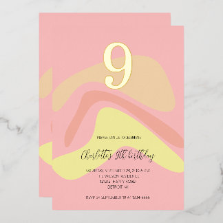 Summer Pink Yellow Creme Personalisiert Folieneinladung