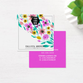 Summer Pink Yellow Floral Logo Osterdarstellung