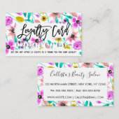 Summer Pink Yellow Floral Watercolor Lounge Treuekarte (Vorne/Hinten)