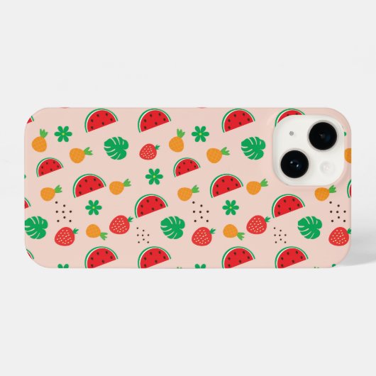 Summer Pinky Fruit iPhone 14 Fall iPhone Hülle (Rückseite (Horizontal))
