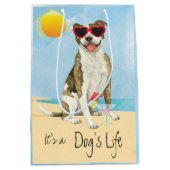Summer Pit Bull Terrier Medium Gift Bag Mittlere Geschenktüte (Vorderseite)
