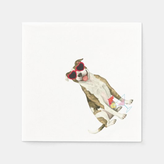 Summer Pit Bull Terrier Napkins Serviette (Vorderseite)