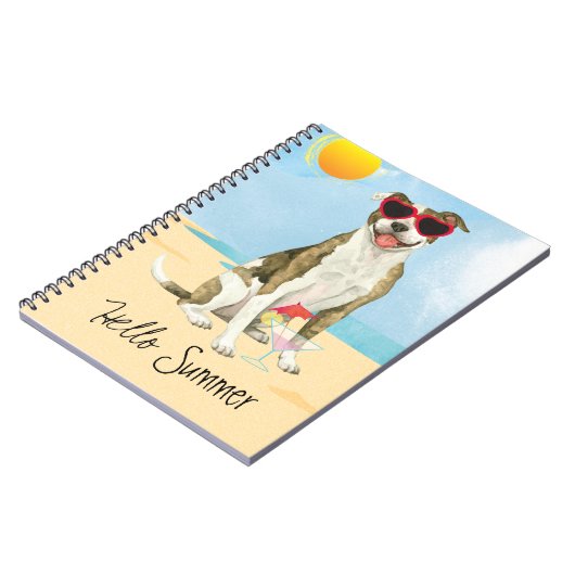 Summer Pit Bull Terrier Notebook Notizblock (Linke Seite)