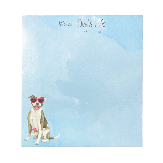Summer Pit Bull Terrier Notepad Notizblock (Vorderseite)