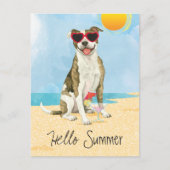 Summer Pit Bull Terrier Postkarte (Vorderseite)