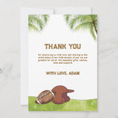 Summer Plam Tree Football Sport Boy Baby Shower  Dankeskarte (Vorderseite)