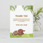 Summer Plam Tree Football Sport Boy Baby Shower  Dankeskarte (Stehend Vorderseite)
