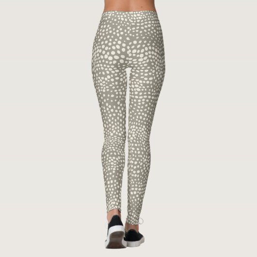Summer Polka Dot Snow Leopard Simple Trendy Gray Leggings (Rückseite)