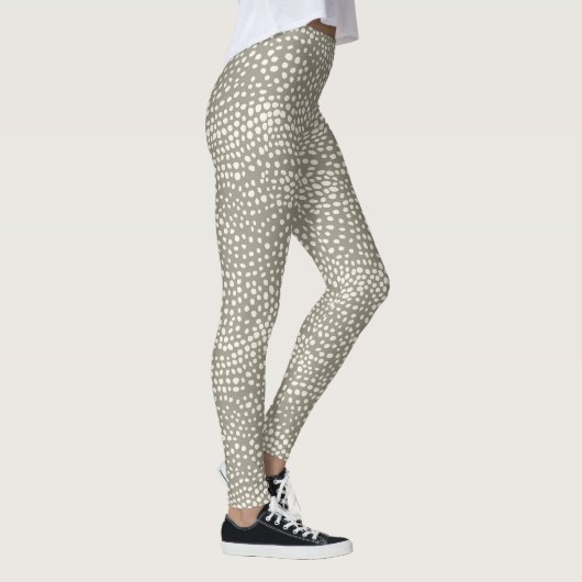 Summer Polka Dot Snow Leopard Simple Trendy Gray Leggings (Rechts)