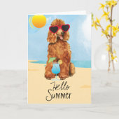 Summer Poodle Karte (Gelbe Blume)