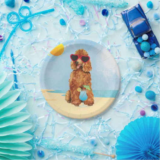 Summer Poodle Pappteller (Party)