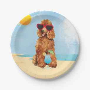 Summer Poodle Pappteller