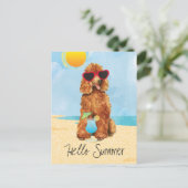 Summer Poodle Postkarte (Stehend Vorderseite)