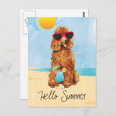 Summer Poodle Postkarte (Vorne/Hinten)