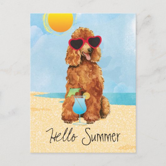 Summer Poodle Postkarte (Vorderseite)