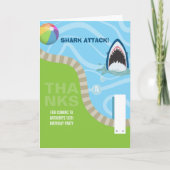 Summer Pool Birthday Party zum Thema Haifisch Einladung (Vorderseite)