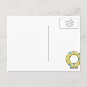 Summer Pool Birthday Party zum Thema Haifisch Postkarte (Rückseite)