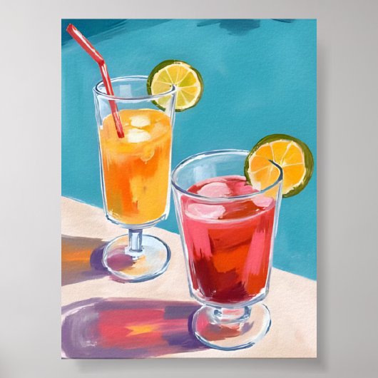 Summer Pool Cocktails Poster (Vorne)