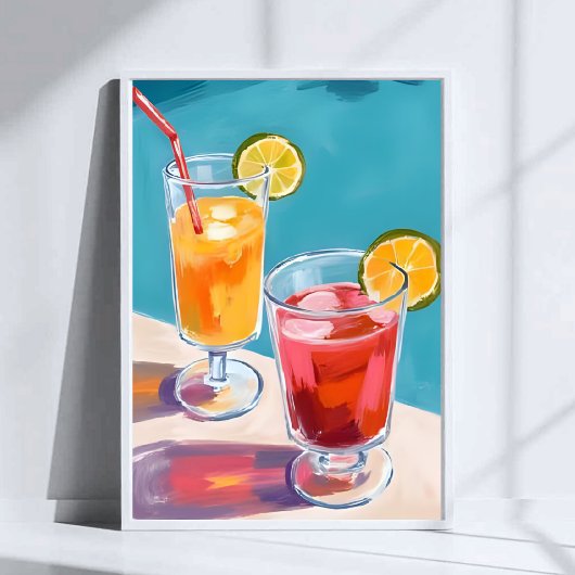 Summer Pool Cocktails Poster
