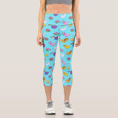 Summer Pool Float Muster Capri Leggings (Vorderseite)