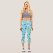 Summer Pool Float Muster Capri Leggings (Vorderseite)