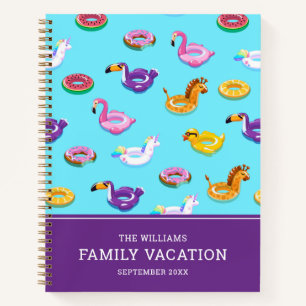 Summer Pool Float Muster   Familienurlaub Notizblock