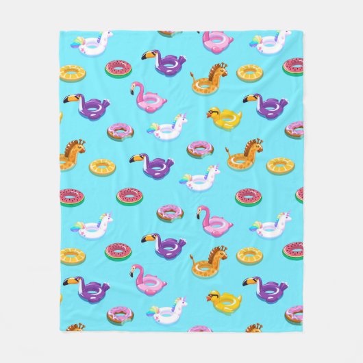 Summer Pool Float Muster Fleecedecke (Vorderseite)