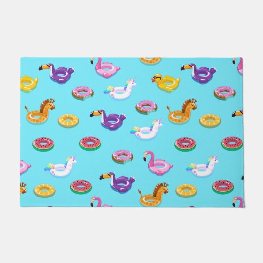 Summer Pool Float Muster Fußmatte (Vorderseite)