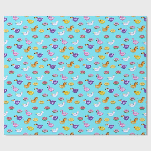 Summer Pool Float Muster Geschenkpapier (Flach)
