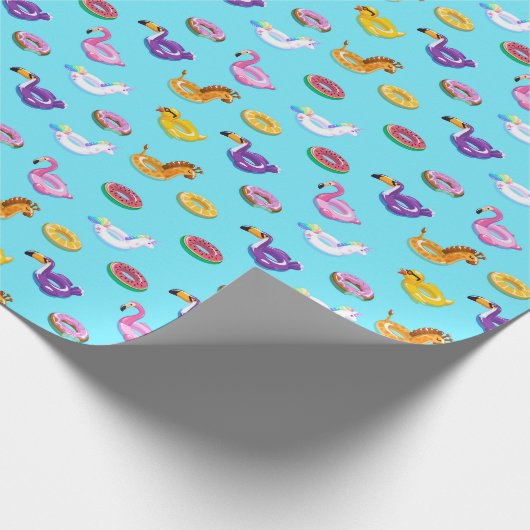 Summer Pool Float Muster Geschenkpapier (Ecke)