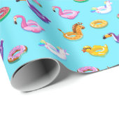 Summer Pool Float Muster Geschenkpapier (Rolleneckpunkt)