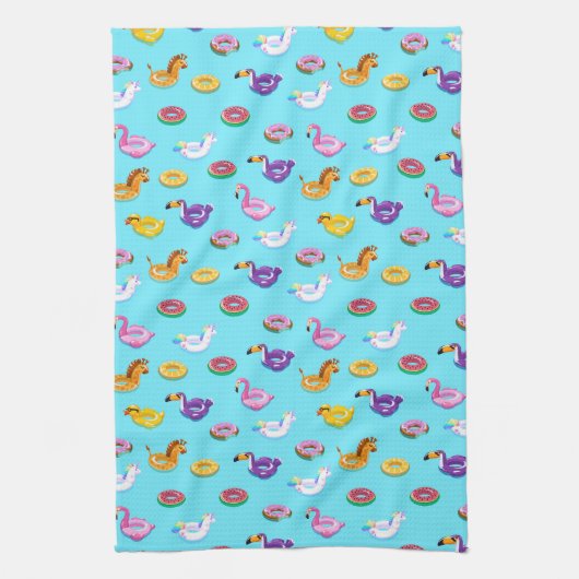 Summer Pool Float Muster Geschirrtuch (Vertikal)