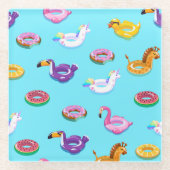Summer Pool Float Muster Glasuntersetzer (Vorderseite)