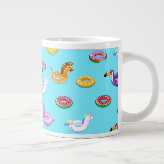Summer Pool Float Muster Jumbo-Tasse (Rechts)