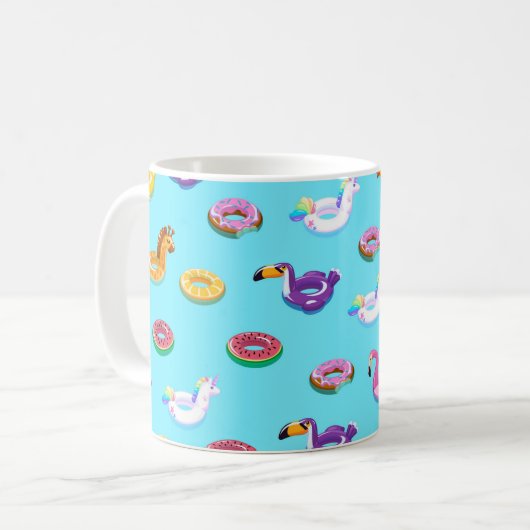 Summer Pool Float Muster Kaffeetasse (Vorderseite Links)