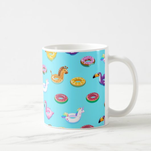 Summer Pool Float Muster Kaffeetasse (Rechts)