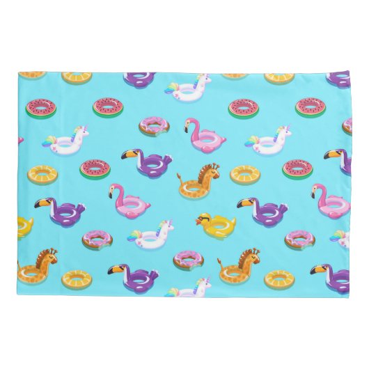 Summer Pool Float Muster Kissenbezug (Rückseite-Links)