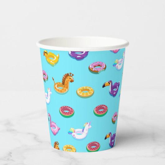 Summer Pool Float Muster Pappbecher (Rückseite)