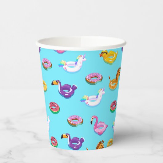 Summer Pool Float Muster Pappbecher (Links)