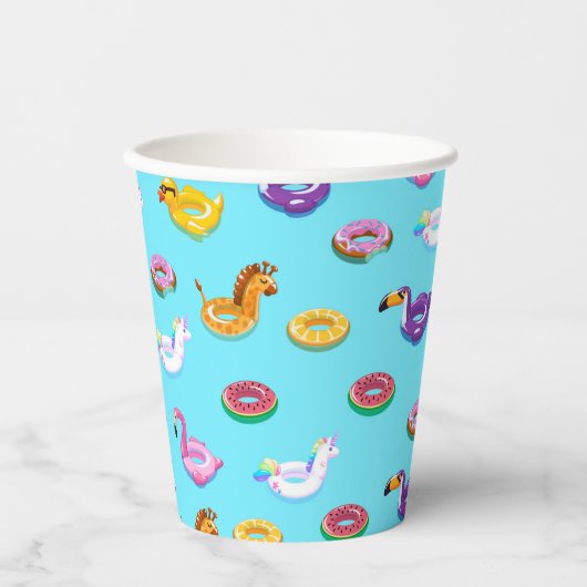 Summer Pool Float Muster Pappbecher (Vorderseite)