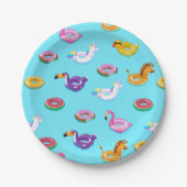 Summer Pool Float Muster Pappteller (Vorderseite)