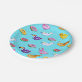 Summer Pool Float Muster Pappteller (Schrägansicht)