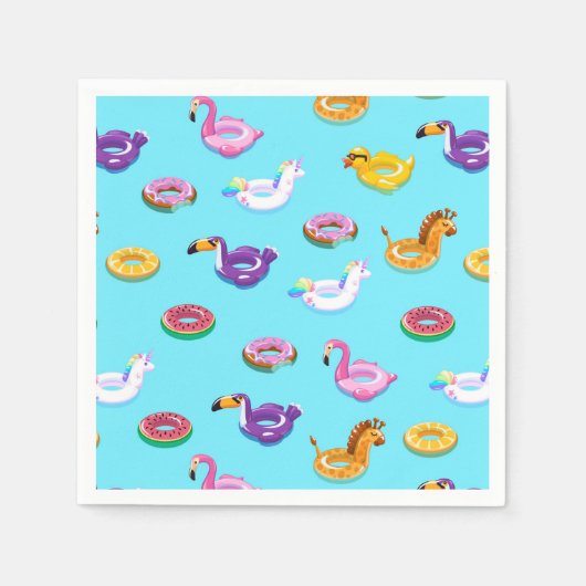 Summer Pool Float Muster Serviette (Vorderseite)