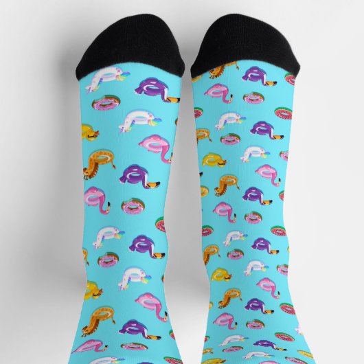 Summer Pool Float Muster Socken (Oben)