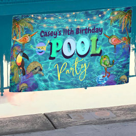 Summer Pool Fun Party I Cool Geburtstag Banner
