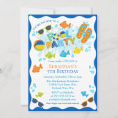 Summer Pool Geburtstagsparty Einladung (Vorderseite)