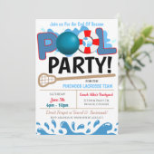 Summer Pool Lacrosse Party Einladung (Stehend Vorderseite)