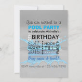 Summer Pool oder Beach Party Einladung (Rückseite)