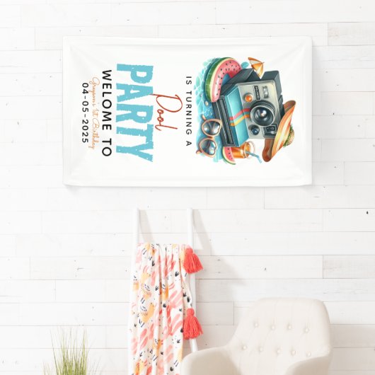 Summer Pool Party 2. Geburtstag Banner (Insitu)