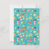 Summer Pool Party 2. Geburtstag Dankeskarte (Rückseite)